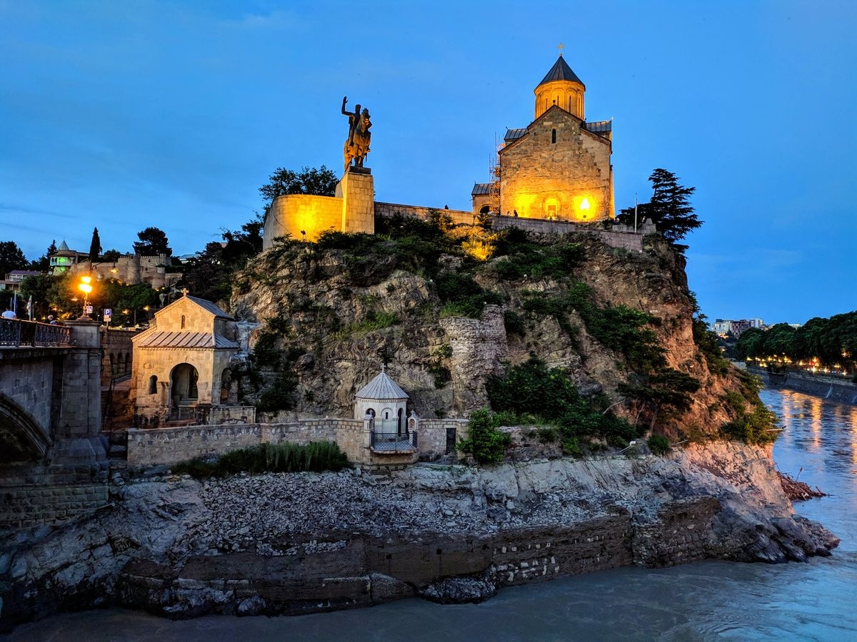 A picture of Metekhi Church